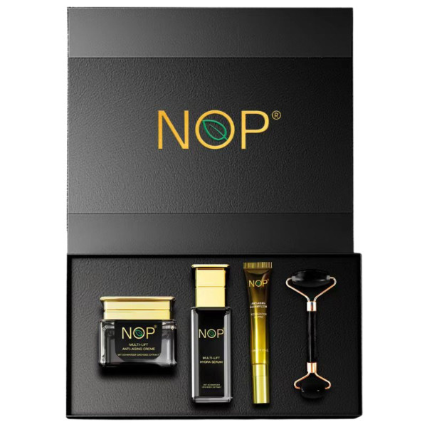 NOP Premium Ritual Box: Serum, Augenpflege, Creme + Gesichtsroller